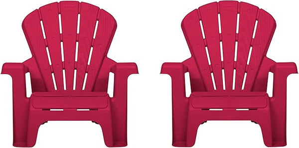 Little Tikes Kids Garden Chair 2 Pack in Red, Outdoor Toddler Activity Adirondack Chairs for Picnic, Garden, Patio - Photo 1