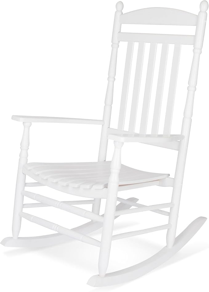 Shine Company Rhode Island Wooden Traditional Rocking Chair, White