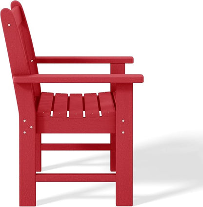 WestinTrends Malibu Outdoor Patio HDPE Adirondack Dining Arm Chair, Red