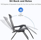 Nazhura Set of 2 Relaxing Recliners Patio Chairs Adjustable Steel Mesh Zero Gravity Lounge Chair Beach Chairs with - Photo 4