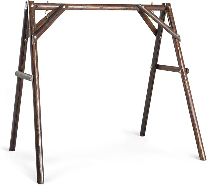 VINGLI Porch Swing Stand, Heavy-Duty 770 LBS Wood Swing Frame, Improved A-Frame Swing Stand for 4 FT Swing Bench, for Garden, Yard, Patio, Rustic