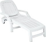 Tangkula Outdoor Chaise Lounge Chair, 5-Position Adjustable Recliner with Storage Box and Flexible Wheels - Photo 9