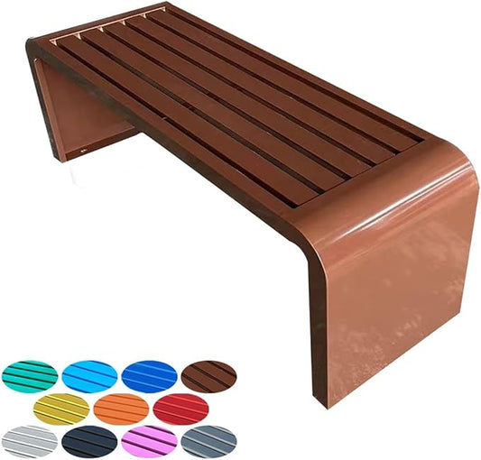 2-Person Garden Bench, Suit for Garden, Porch and Park, Outdoor Garden Benches, 2-Person Park Bench, Metal Park Bench for Outside(Brown,59.1x15.7x17.7in(LxWxH))