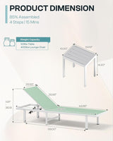 Aluminum Outdoor Lounge Chairs Set of 2 - Photo 2