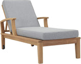 Modway EEI-1151-NAT-GRY-SET Marina Premium Grade A Teak Wood Outdoor Patio Chaise Lounge Chair, Natural Gray - Photo 1