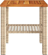 Beige Poly Rattan Garden Table with UV-Resistant Materials, Modern Outdoor Coffee Table for Patio and Balcony - Photo 5