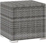 Gray Poly Rattan Sun Lounger with Cushion and Tea Table - Photo 7