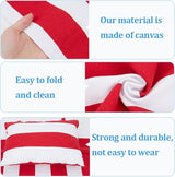 GORGECRAFT Replacement Beach Sling Chair Cloth with Pillow Folding Lounge Deck Chair Cloth 44x17 Inch Red White Stripes - Photo 7