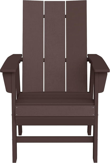 WestinTrends Ashore Outdoor Patio HDPE Plastic Modern Adirondack Dining Chair Dark Brown