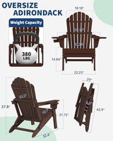 Plawdlik Folding Adirondack Chair [2026 Upgraded] - Photo 2