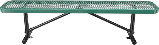 6FT Park Benches for 2-4 People, Weatherproof Commercial Garden Bench, Iron Steel Frame Patio Heavy Duty Mesh Rectangular Outdoor Benches for Outside, Lawn, Yard, Porch Work Entryway