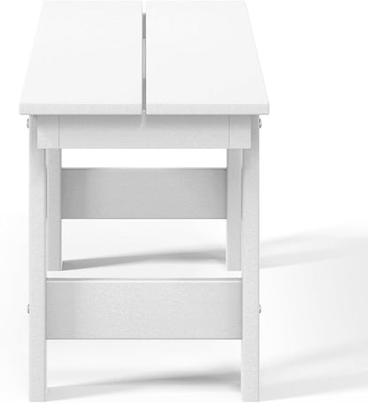 WestinTrends Ashore Outdoor HDPE 48" Modern Backless Patio Bench, White