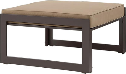 Modway Fortuna Aluminum Outdoor Patio Ottoman in Brown Mocha