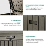 YITAHOME 90 Gallon Large Deck Box, Double-Wall Resin Outdoor Storage Boxes, Deck Storage for Patio Furniture, Cushions - Photo 4