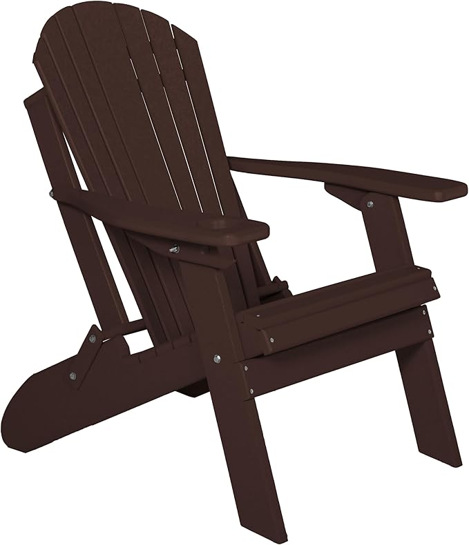 Furniture Barn USA Poly Folding Adirondack Chair, Milwaukee Brown