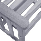 Grey Solid Acacia Wood Garden Chair with Tea Table, Medium Durable Outdoor Seating for Patio and Balcony - Photo 6
