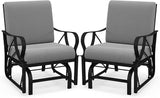 Tangkula Outdoor Patio Glider, Metal Framed Gliding Chair with Cushion - Photo 1