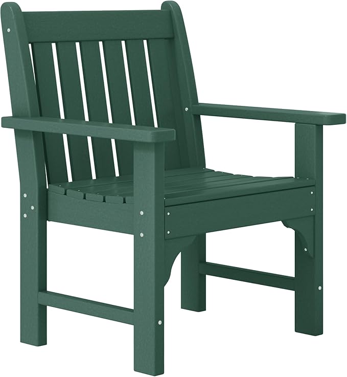 WestinTrends Malibu Outdoor Patio HDPE Adirondack Dining Arm Chair, Dark Green