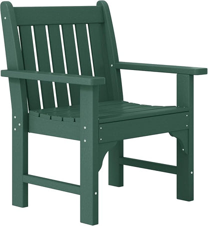 WestinTrends Malibu Outdoor Patio HDPE Adirondack Dining Arm Chair, Dark Green