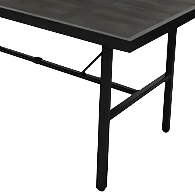 Four Seasons Courtyard Nantucket 40 x 72 Inch Rectangular Outdoor Patio Dining Table All Weather Woven Tabletop for Backyard Lawns and Decks, Brown