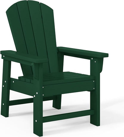 Costaelm Kids Lawn Chair, Toddler Outdoor Chair Kids Patio Furniture and Outdoor Children Picnic Activity Modern Adirondack Chairs for Garden, Patio, Backyard & Beach, Dark Green