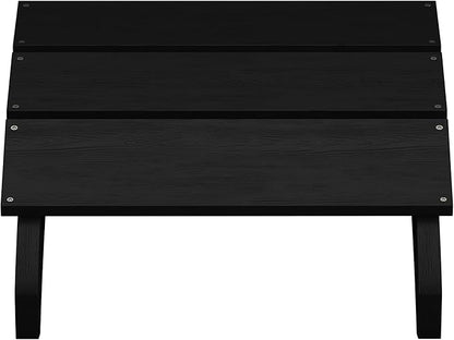 Flash Furniture Sawyer Indoor/Outdoor Commercial Grade Adirondack Ottoman - Black All-Weather Adirondack Style Footrest