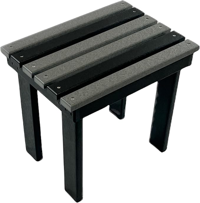 Poly Outdoor Side Table - Premium Quality | Affordable Price - Amish Handcrafted in The USA - 20-Year Warranty - All-Weather Resistant & Maintenance Free (Dark Grey/Black)