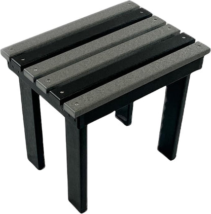 Poly Outdoor Side Table - Premium Quality | Affordable Price - Amish Handcrafted in The USA - 20-Year Warranty - All-Weather Resistant & Maintenance Free (Dark Grey/Black)