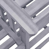 Grey Acacia Wood Garden Chair Set with Tea Table, 2 Chairs and Removable Cushions - Photo 7