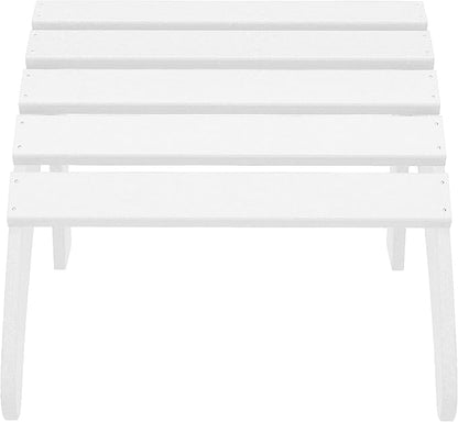 WestinTrends Outdoor Patio Adirondack Ottoman Foot Rest, All Weather Poly Lumber Foot Stool for Adirondack Chair, Widely Used for Outside Porch Pool Lawn Backyard, White