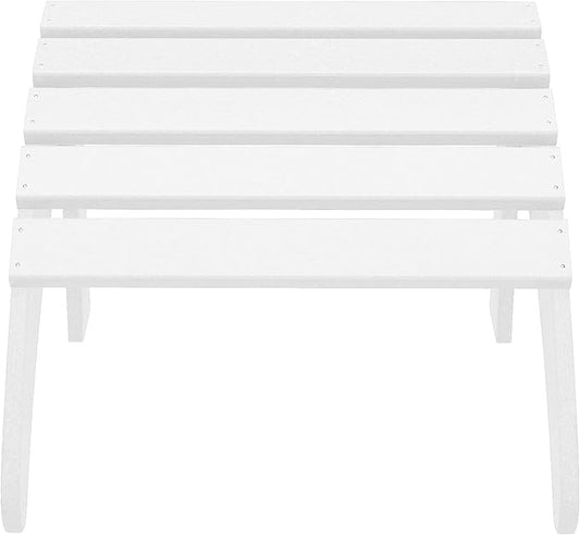WestinTrends Outdoor Patio Adirondack Ottoman Foot Rest, All Weather Poly Lumber Foot Stool for Adirondack Chair, Widely Used for Outside Porch Pool Lawn Backyard, White