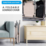 COSTWAY Beach Lounge Chair, Foldable Chaise Lounge with Canopy, Adjustable Backrest & Side Pocket - Photo 6
