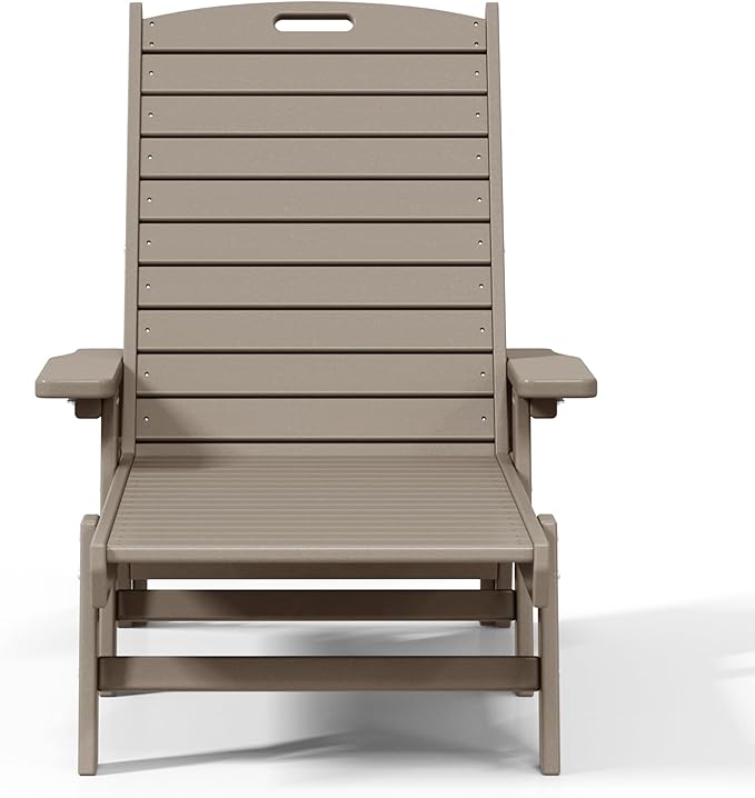 WO WESTIN OUTDOOR HDPE Laguna Poly Reclining Chaise Lounge, Weatherwood