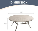 VICLLAX 60" Round Patio Dining Table for 8-10 - Photo 3