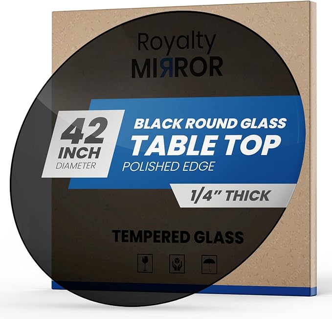 Royalty 42" Inch Round Tempered Glass Table Top – Clear Table Top Glass – Useful for Replacement, Tabletop Protector - Photo 1