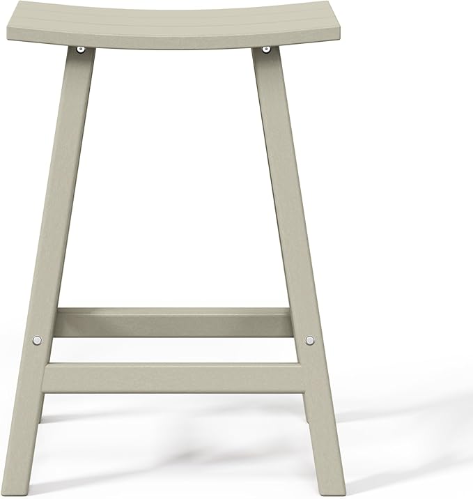 WestinTrends Malibu 2 Piece Set of 24 Height Outdoor/Patio Saddle bar stools, Sand - Photo 8