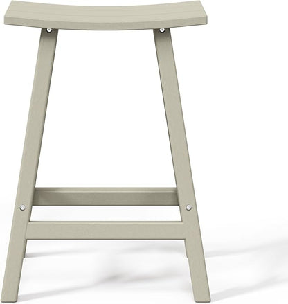 WestinTrends Malibu 2 Piece Set of 24 Height Outdoor/Patio Saddle bar stools, Sand