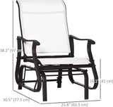 Outsunny Outdoor Glider Chair, Gliders for Outside Patio with Steel Frame and Mesh Fabric for Backyard, Garden - Photo 3