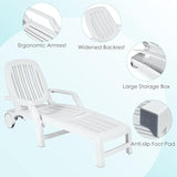 Tangkula Outdoor Chaise Lounge Chair, 5-Position Adjustable Recliner with Storage Box and Flexible Wheels - Photo 6