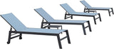 PURPLE LEAF Patio Chaise Lounge Set for 4 Outdoor Chaise Lounge Chair with Aluminum Frame and Easy-to-Move Wheels Pool - Photo 1