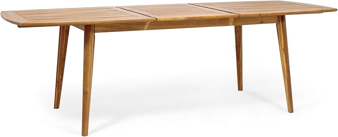 Christopher Knight Home Stamford Outdoor Acacia Wood Expandable Dining Table, Teak - Photo 6