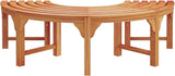 Outdoor Garden Bench 63 in Rectangular Solid Eucalyptus Wood Vintage Patio Seating for Backyard Porch Lawn Natural - Photo 5
