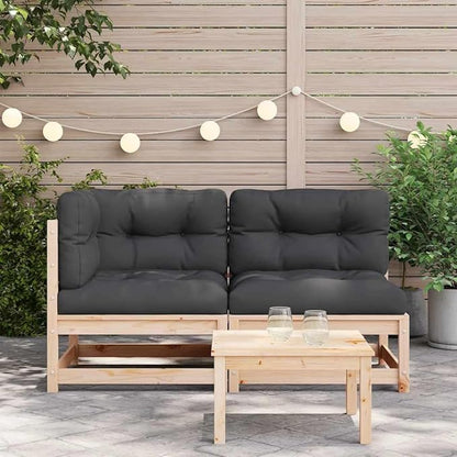 Rustic 2-Seater Garden Sofa Set with Weather-Resistant Cushions and Modular Design for Outdoor Patio Balcony Seating