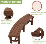 FORTUNO Outdoor Wooden Curved Backless Porch Bench Rustic Style Cedar/Fir Wood Log Fire Pit Bench for Patio Garden Deck - Photo 4