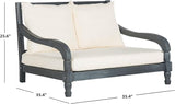 SAFAVIEH Outdoor Collection Pomona Ash Grey Solid Wood/Beige Lounger Bench Sofa Loveseat (PAT6740B) - Photo 3
