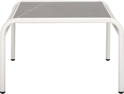 SAFAVIEH Outdoor Patio Furniture Core White Metal & Sintered Stone Coffee Table (Fully Assembled)