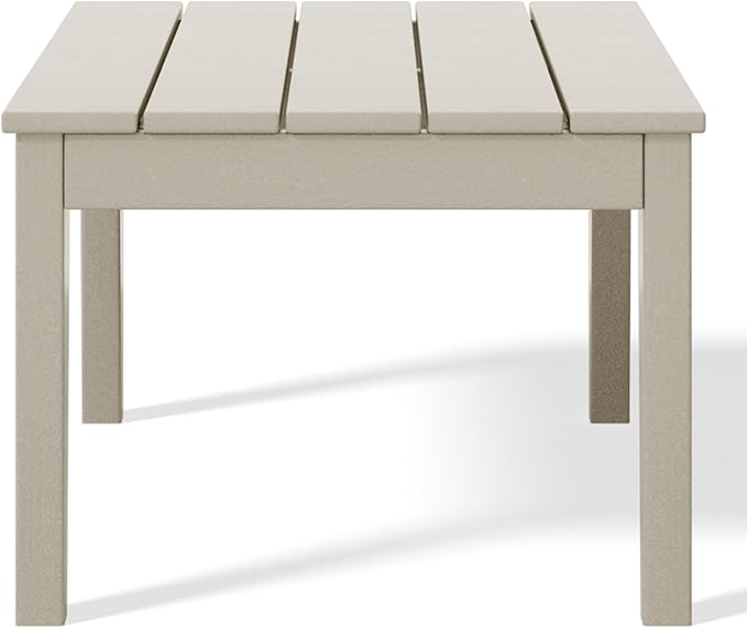 WestinTrends Malibu Low Outdoor HDPE Patio Rectangle Coffee Table, Sand