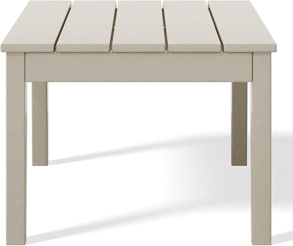 WestinTrends Malibu Low Outdoor HDPE Patio Rectangle Coffee Table, Sand