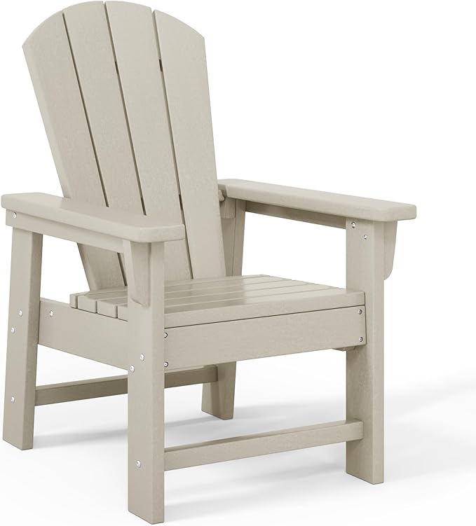 Costaelm Kids Lawn Chair, Toddler Outdoor Chair Kids Patio Furniture and Outdoor Children Picnic Activity Modern Adirondack Chairs for Garden, Patio, Backyard & Beach, Sand