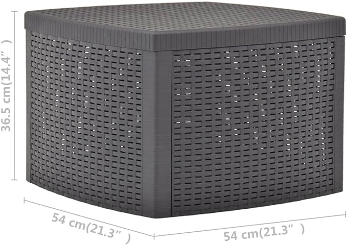 Side Table,Garden Table,Weather Resistant,with Convenient Storage Area for Refreshments,with an Attractive, Flat, Rattan-Look Design,Mocha 21.3"x21.3"x14.4" Plastic
